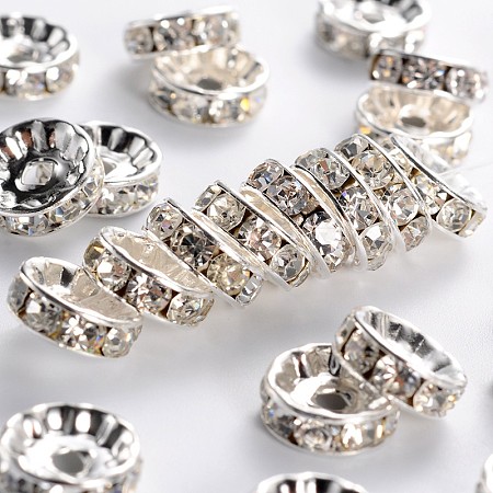Brass Grade A Rhinestone Spacer Beads RSB039NF-01-1