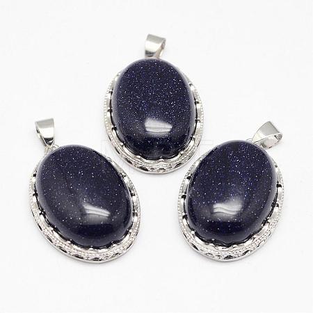 Blue Goldstone Pendants G-D851-36-1