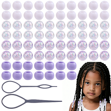 60Pcs 2 Colors Opaque Acrylic Beads DIY-PA0002-19A-1