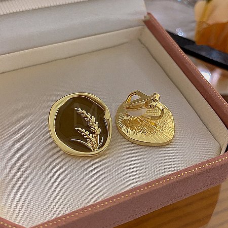 Alloy Enamel Clip-on Earrings EJEW-G466-10G-1
