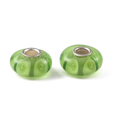 Lampwork & Brass Core European Beads LAMP-P019-01P-20-1