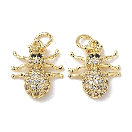 Brass Micro Pave Cubic Zirconia Charms KK-L253-31G-1