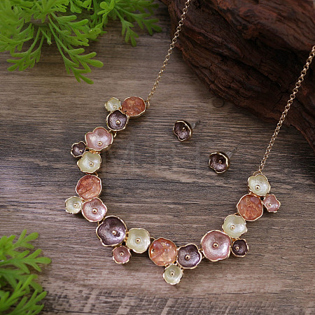 Flower Alloy Enamel Jewelry Set FS-WGE20A8-02-1