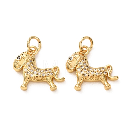 Brass Micro Pave Black Cubic Zirconia Pendants CU-E003-18G-16-1