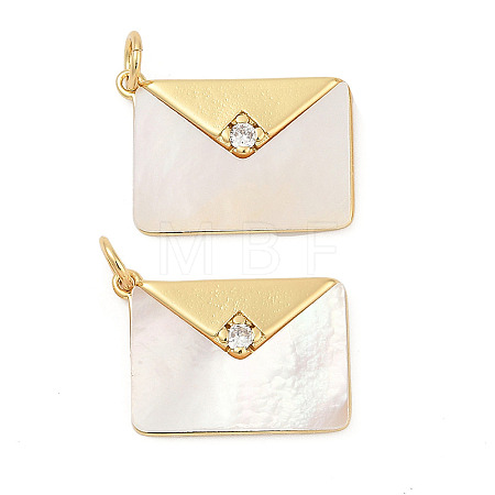Brass Micro Pave Cubic Zirconia Pendants X-KK-U058-19G-1