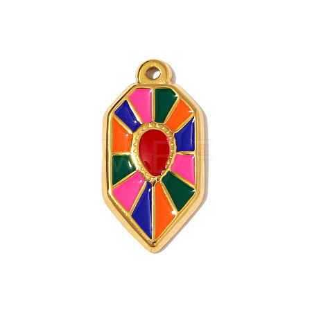 304 Stainless Steel Enamel Pendants STAS-OY008-57G-1