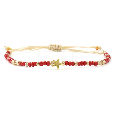 Glass Seed Beads Adjustable Bracelets KO8624-7-1