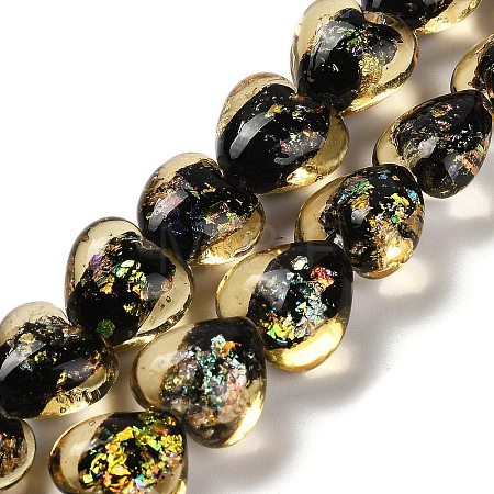 Handmade Dichroic Foil Glass Beads Strands DICH-U001-03C-1