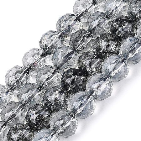 Crackle Transparent Glass Beads Strands GLAA-Q108-02A-01-1