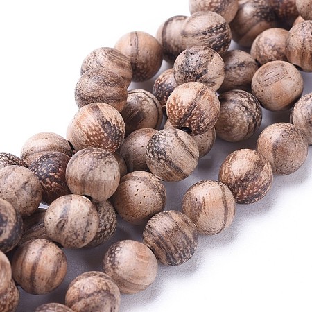 Natural Wood Beads Strands X-WOOD-F008-06-C-1
