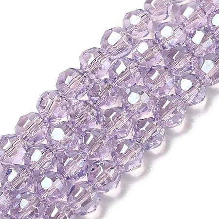 Electroplate Glass Beads Strands EGLA-Q129-01B-1