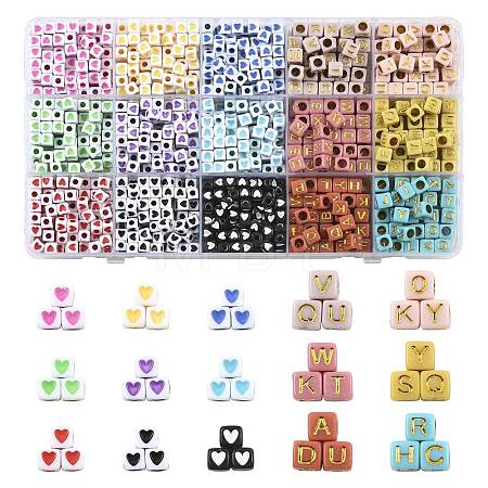 1440Pcs 15 Colors Opaque Acrylic Beads OACR-FS0002-80-1
