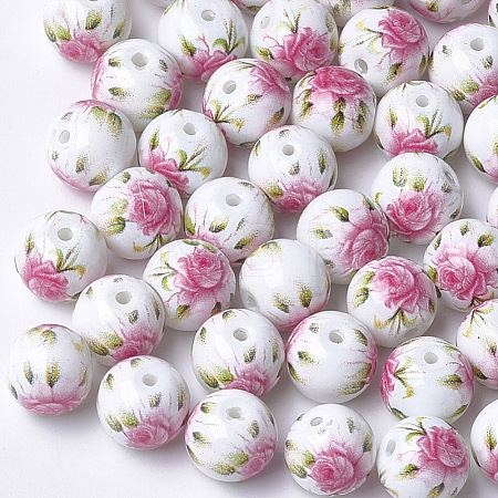 Printed & Spray Painted Glass Beads GLAA-S047-02A-11-1