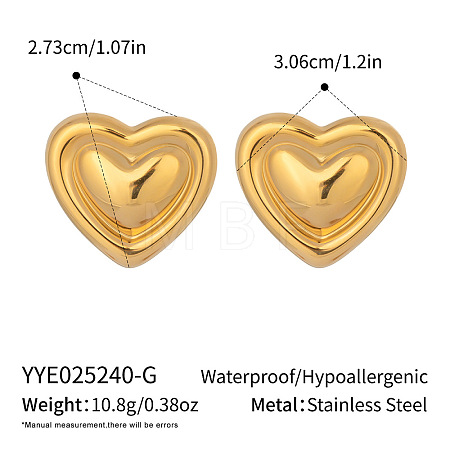Heart 304 Stainless Steel Stud Earrings AO8083-13-1