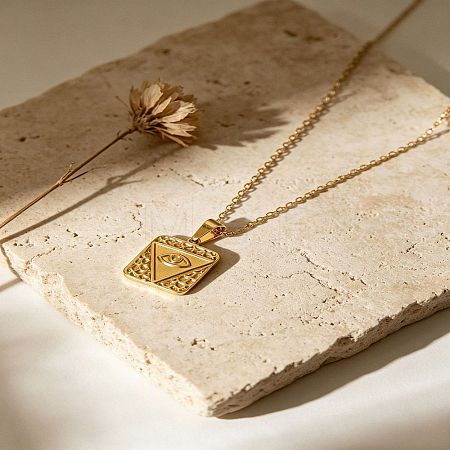304 Stainless Steel Pendant Necklaces for Women WGFC427-06-1