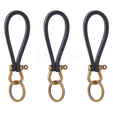 3Pcs Cowhide Keychains KEYC-FH0001-79-1
