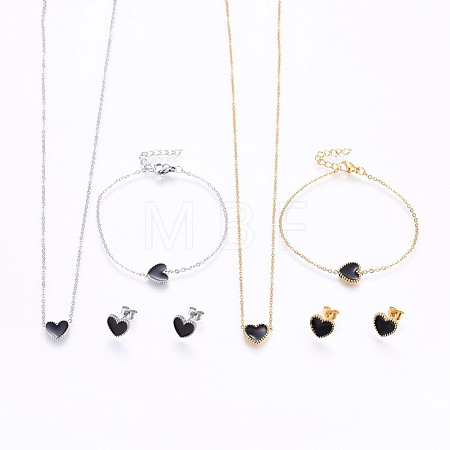 304 Stainless Steel Jewelry Sets SJEW-H129-22-1