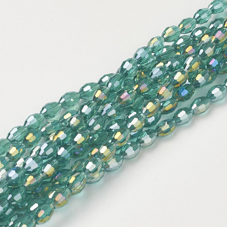 Electroplate Glass Beads Strands GC885Y-2-1
