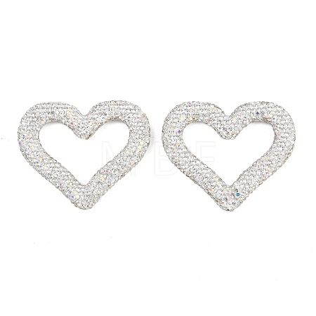 Handmade Polymer Clay Rhinestone Linking Rings CLAY-H009-04A-1