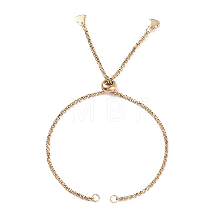 304 Stainless Steel Rolo Chain Slider Bracelet Making AJEW-JB01117-03-1