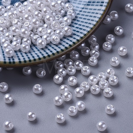 Imitated Pearl Acrylic Beads X-PACR-4D-1-1