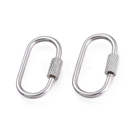 Tarnish Resistant 304 Stainless Steel Screw Carabiner Lock Charms X-STAS-K192-01P-1