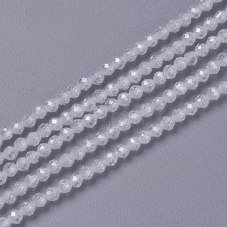 Cubic Zirconia Beads Strands X-G-F596-48I-3mm-1