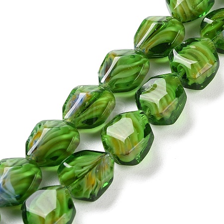 Handmade Gold Sand Lampwork Beads Strands LAMP-U001-01C-1
