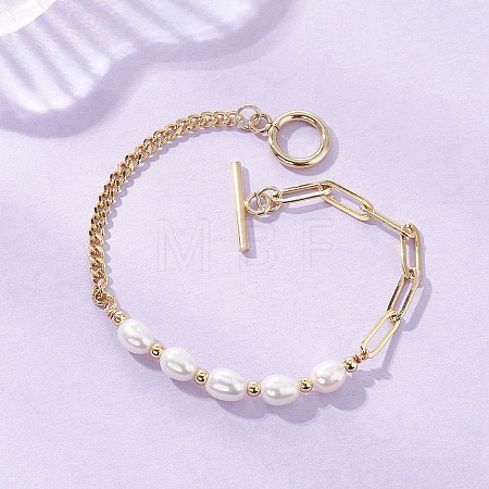 Natural Cultured Freshwater Pearl Beaded Bracelets BJEW-JB12710-1
