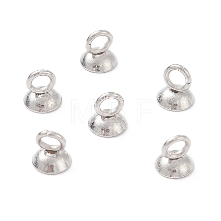 201 Stainless Steel Bead Cap Pendant Bails STAS-G224-24P-04-1