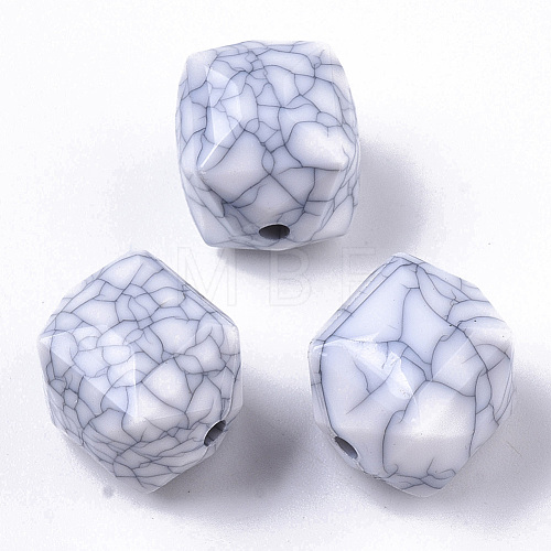 Crackle Opaque Acrylic Beads CACR-N003-14-1