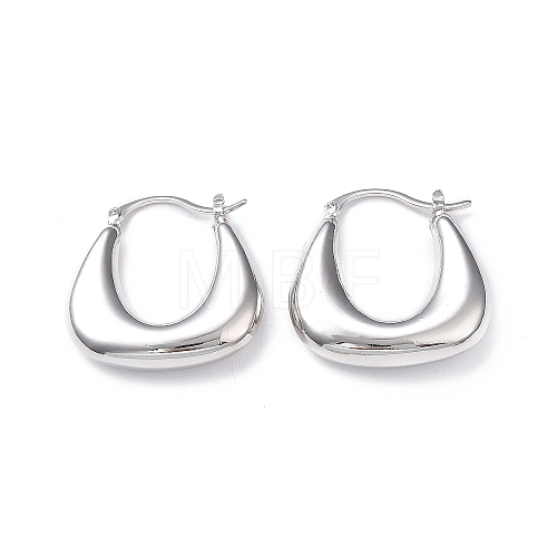 Rack Plating Brass Handbag Shape Hoop Earrings for Women EJEW-F306-06P-1