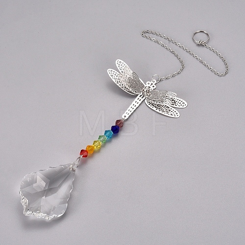 Crystal Ceiling Fan Pull Chains Chakra Hanging Pendants Prism X-AJEW-WH0021-30C-1