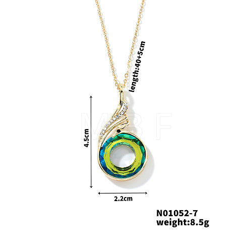 Cute and Stylish Phenix Glass Pendant Necklace ZV1349-7-1