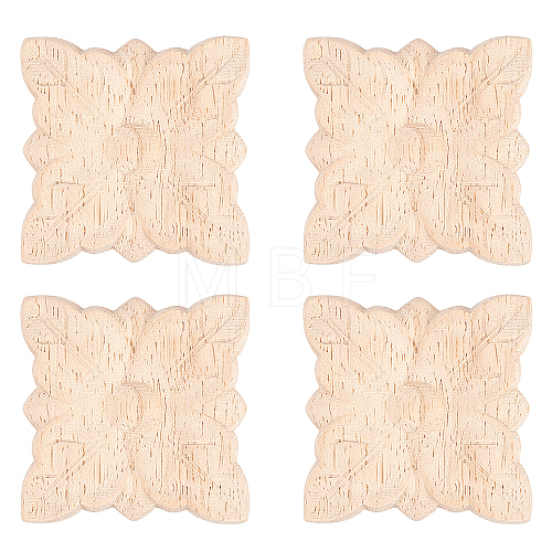 Olycraft Rubber Wood Carved Onlay Applique Craft AJEW-OC0001-46-1