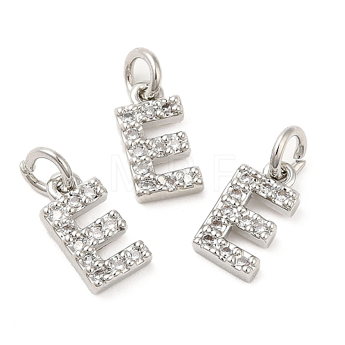 Brass Micro Pave Grade AAA Cubic Zirconia Charms ZIRC-P067-11P-E-NR-1