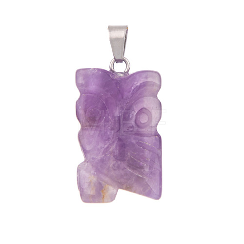 Natural Amethyst Pendants PW-WGE4606-01-1