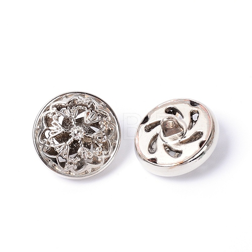 Hollow Alloy 1-Hole Buttons BUTT-WH0019-03B-1