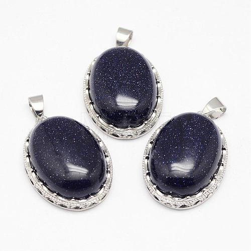 Blue Goldstone Pendants G-D851-36-1