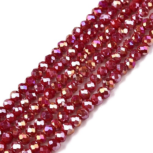 Electroplate Glass Beads Strands EGLA-A044-P2mm-B02-1