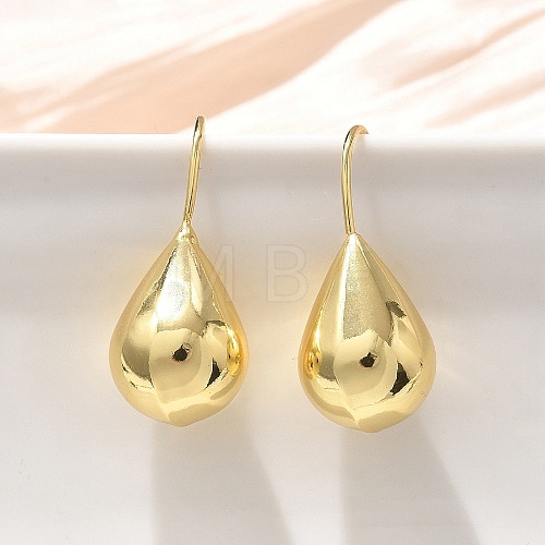 Teardrop Brass Dangle Earrings EJEW-B132-06G-1