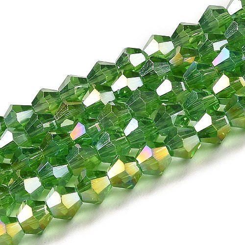 Transparent Electroplate Glass Beads Strands GLAA-F029-4mm-A03-1