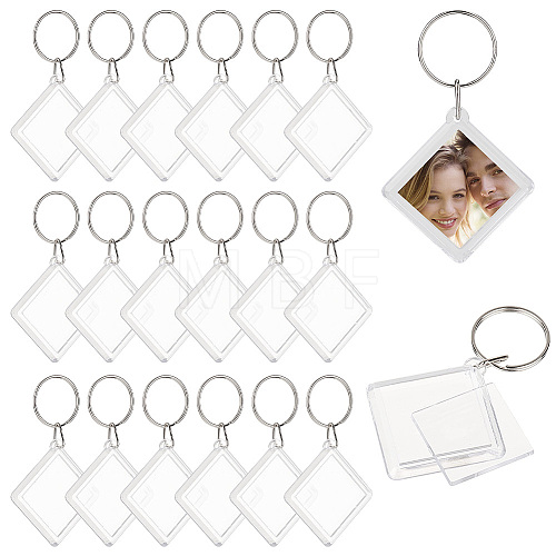   30Pcs Transparent Acrylic Photo Frame Keychain KEYC-PH0002-03-1