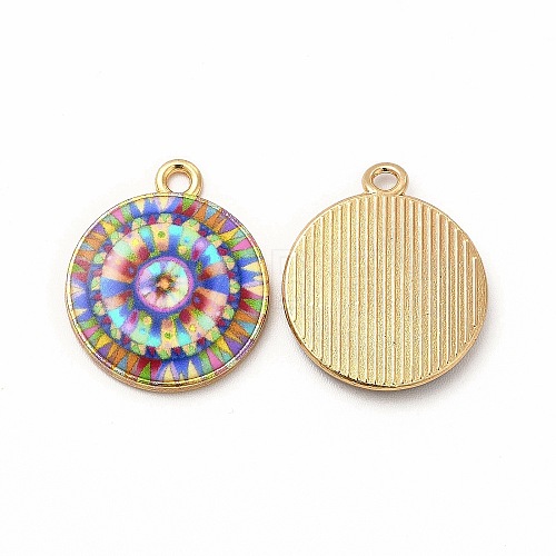 Alloy Printed Pendants PALLOY-D581-03B-1