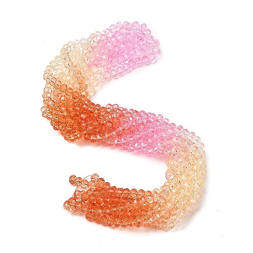 Transparent Painted Glass Beads Strands DGLA-A034-T8mm-A20-1