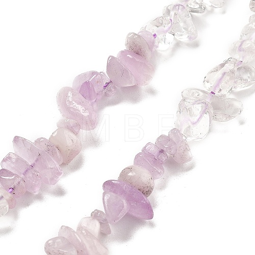 Natural Quartz Crystal & Kunzite Beads Strands G-L610-A25-01-1