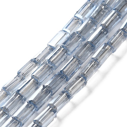 Electroplate Transparent Glass Beads Strands Pearl Luster Plated EGLA-H106-01A-PL06-1