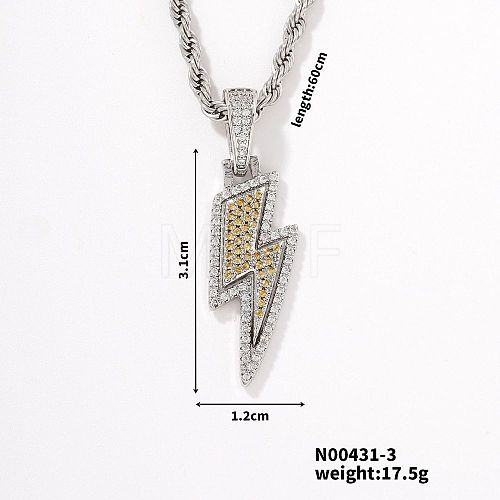 European and American Fashion Lightning Brass Rhinestone Pendant Necklaces HP4417-3-1