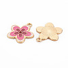 Light Gold Alloy Enamel Pendants ENAM-S126-132-3