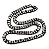 Ion Plating(IP) Matte Style 304 Stainless Steel Cuban Link Chain Necklaces for Men NJEW-B116-05B-1